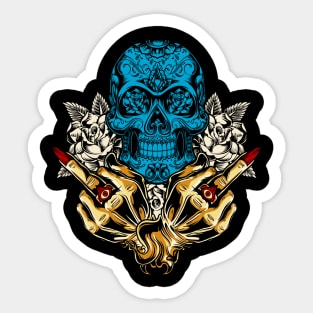 Batiamo - Double middlefinger skull Sticker